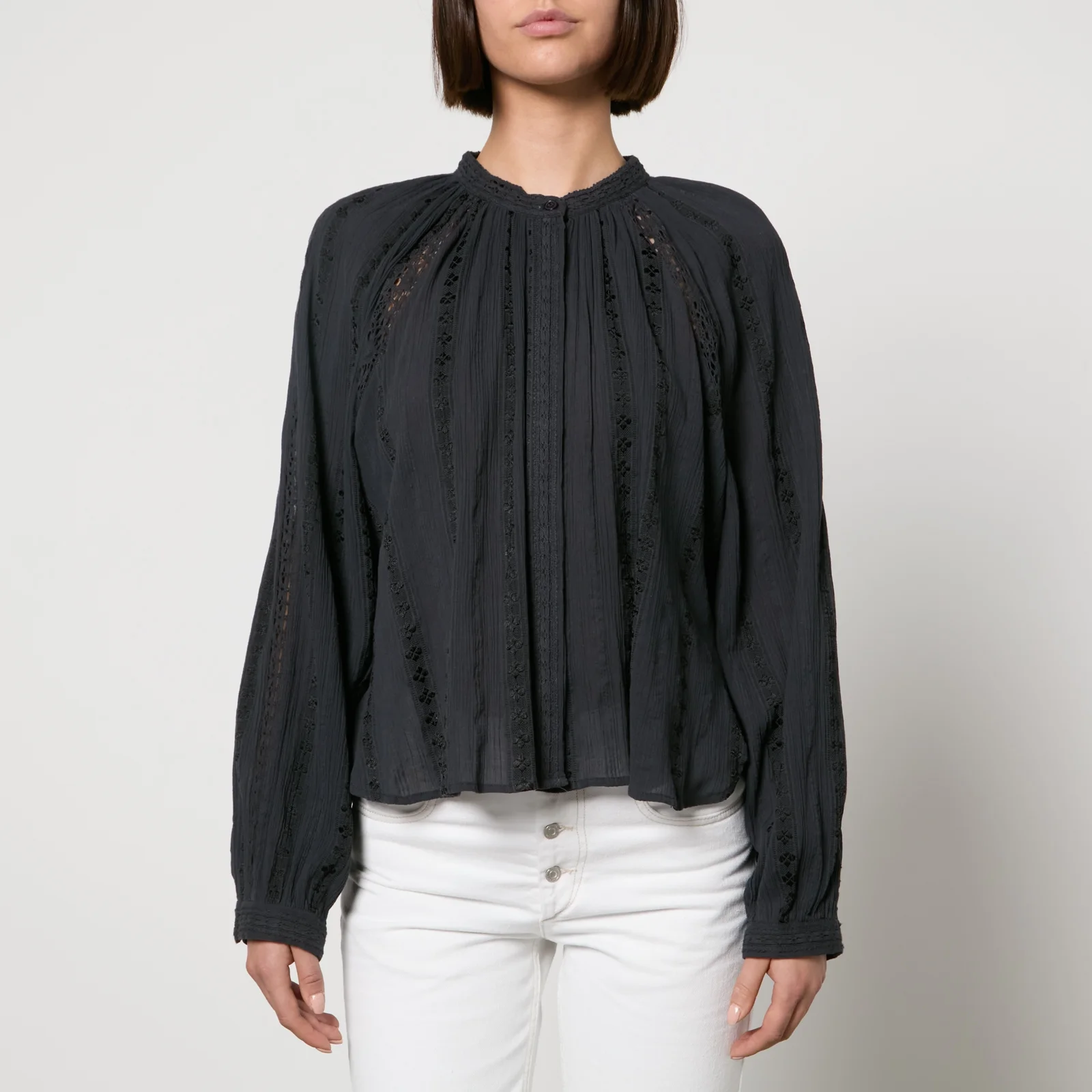 Marant Etoile Janelle Embroidered Broderie Anglaise Cotton Blouse - FR 34/UK 6 Image 1