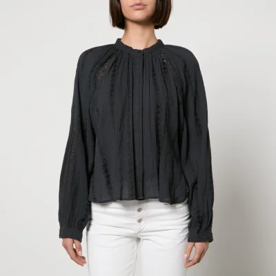 Marant Etoile Janelle Embroidered Broderie Anglaise Cotton Blouse