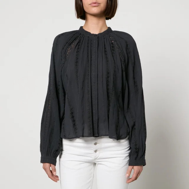 Marant Etoile Janelle Embroidered Broderie Anglaise Cotton Blouse