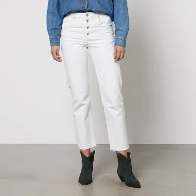 Marant Etoile Jemina Denim Cropped Straight-Leg Jeans