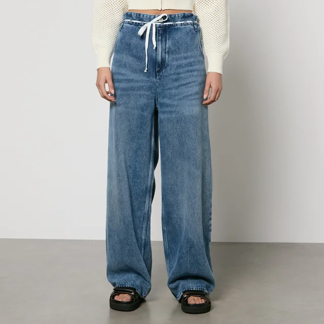 Marant Etoile Jordy Whiskered Denim Wide-Leg Jeans