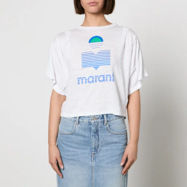 Marant Etoile Kyanza Logo-Print Linen T-Shirt