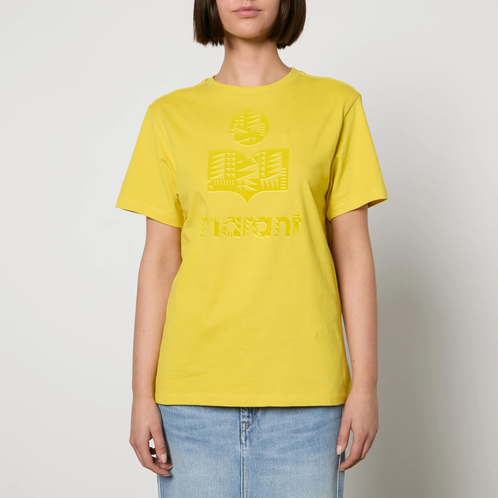 Marant Etoile Zewel Logo-Flocked Brushed Cotton T-Shirt Image 1