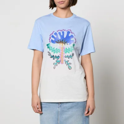 Marant Etoile Zewel Flocked Logo Cotton-Jersey T-Shirt - XS