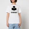 Marant Etoile Zewel Flocked Logo-Flocked Linen T-Shirt - Image 1