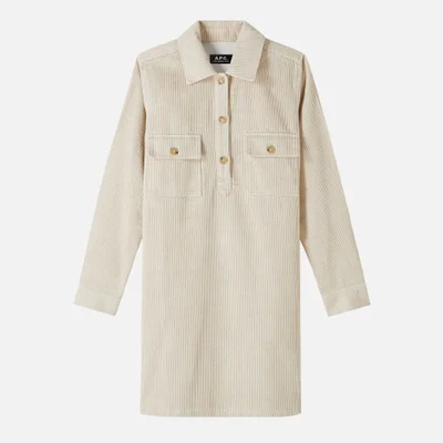 A.P.C. Mia Cotton-Blend Corduroy Shirt Dress - FR 34/UK 6