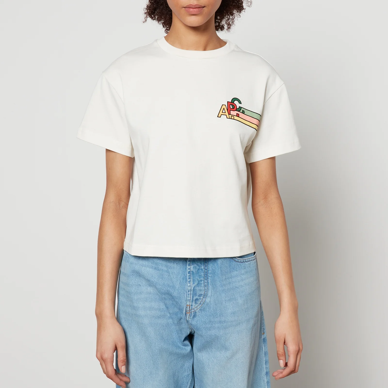 A.P.C. Sonia Cropped Logo-Print Cotton T-Shirt - XS Image 1