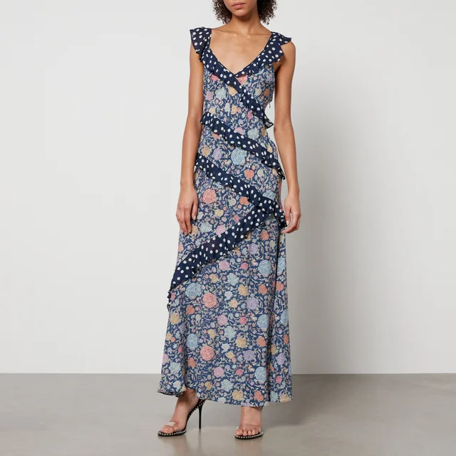 Rixo Gail Floral-Print Silk-Georgette Dress
