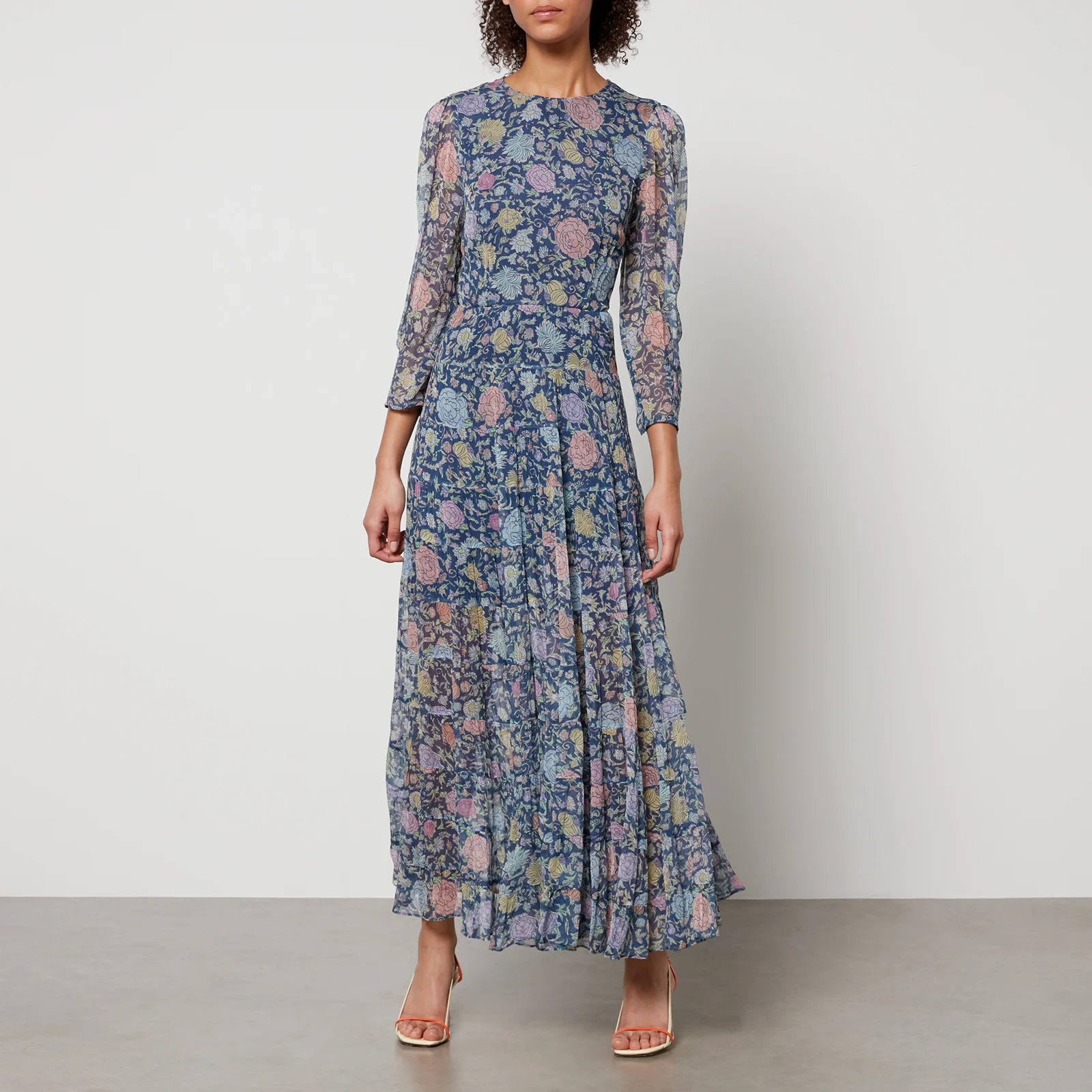 Rixo Kristen Floral-Print Chiffon Maxi Dress Image 1