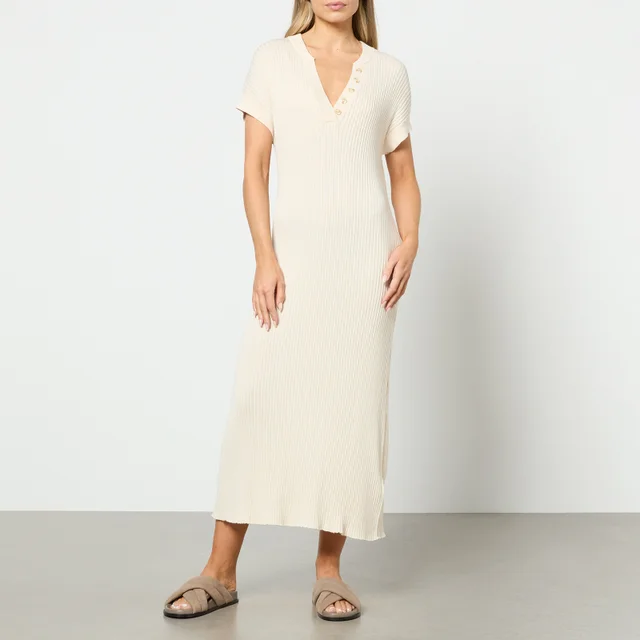 Varley Aria Ribbed Cotton Midi Dress