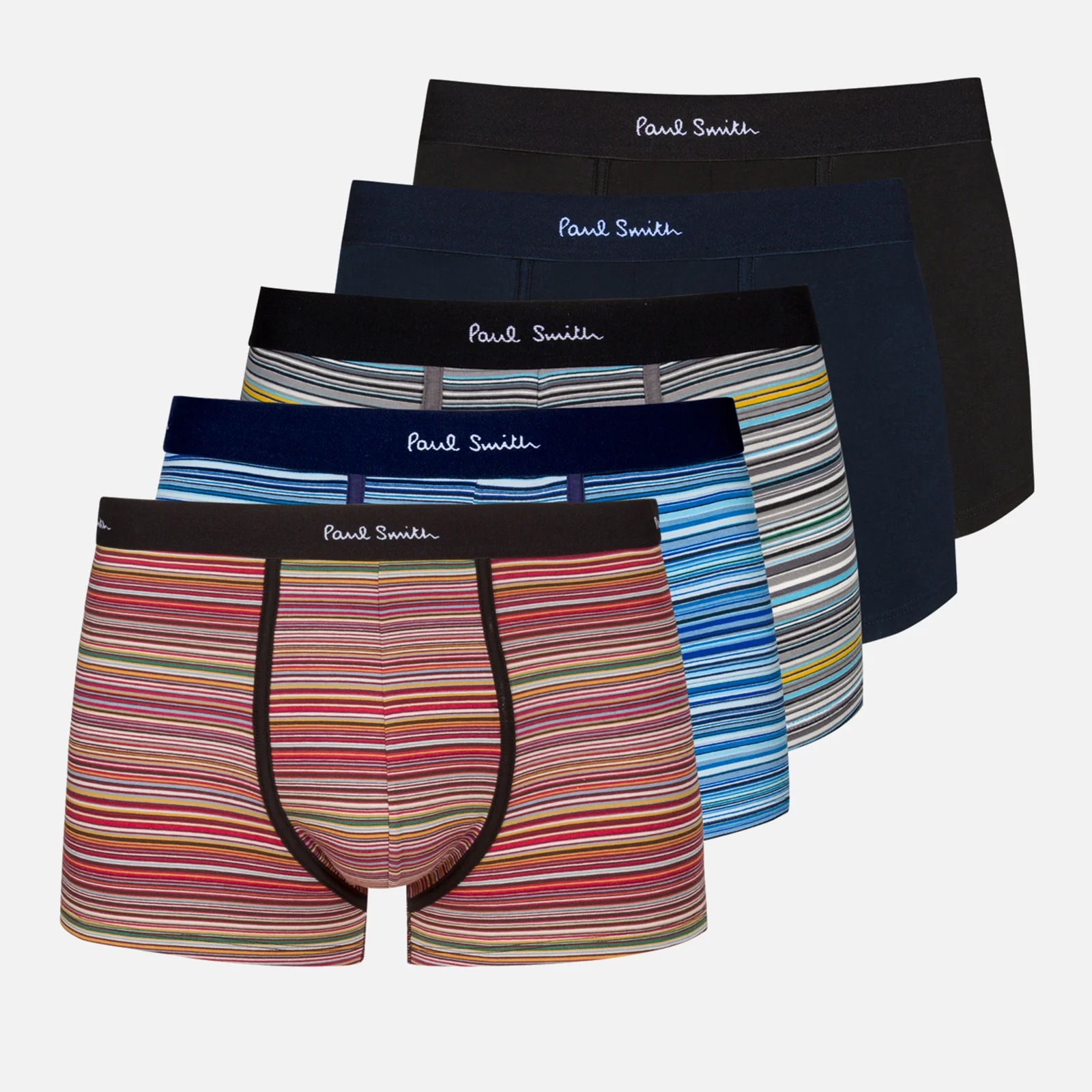 Paul Smith Loungewear Five-Pack Stripe Stretch-Cotton Boxer Shorts - S Image 1