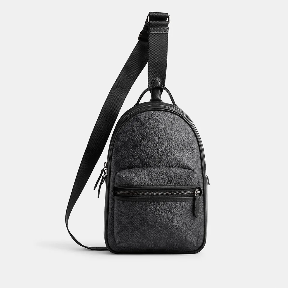 Coach Charter Signature Small Coated Canvas Backpack Image 1