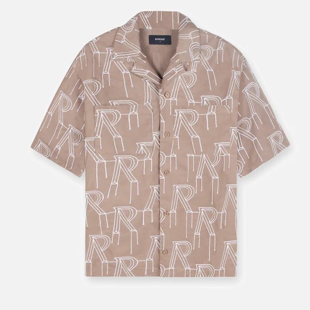 REPRESENT Men's Embrodiered Initial Overshirt - Washed Taupe
