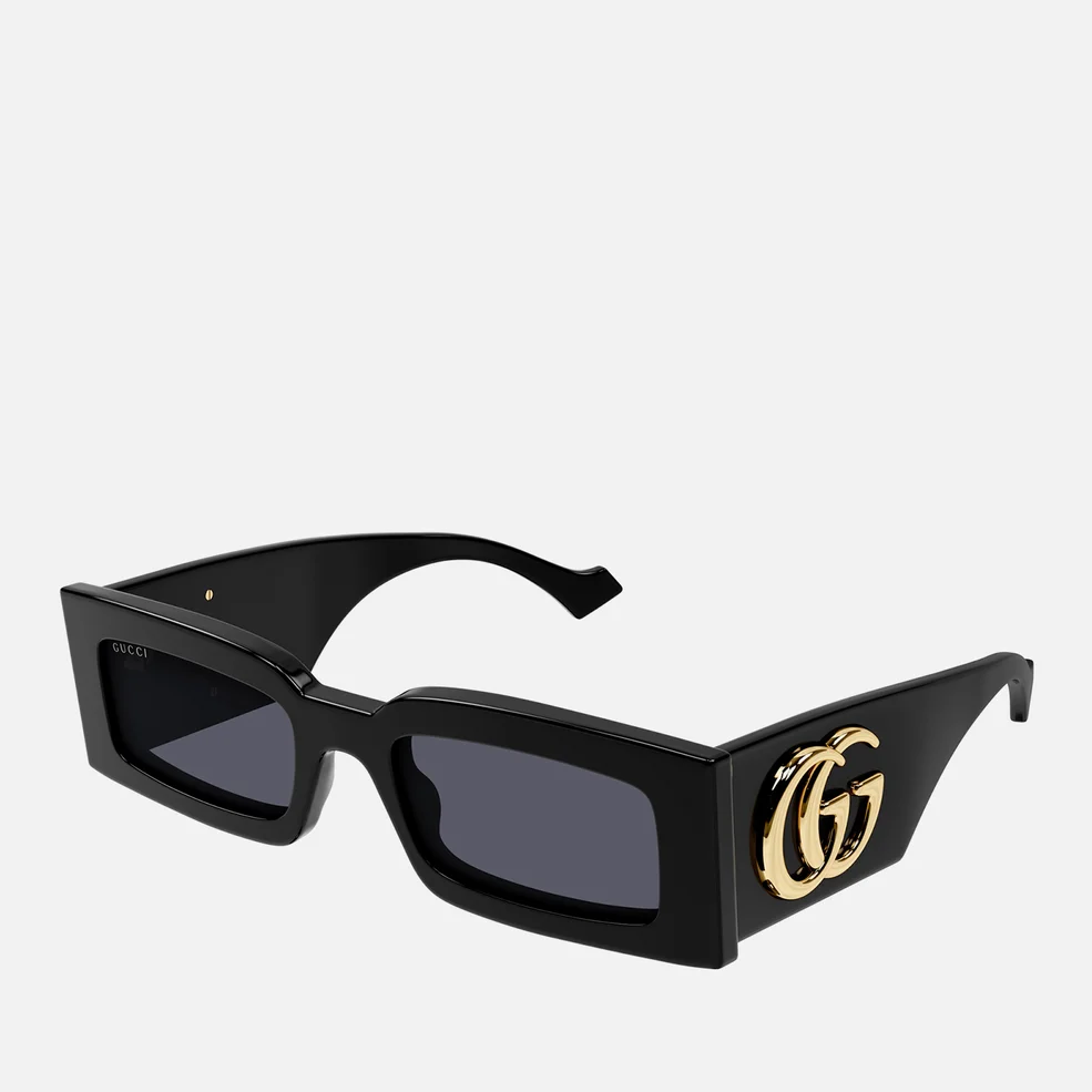 Gucci Oversized Rectangular Acetate Sunglasses - Black Image 1