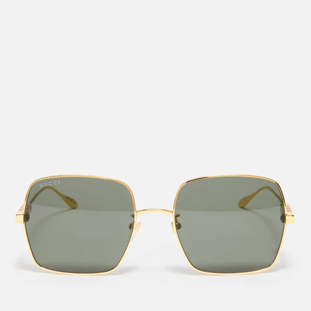 Gucci Gold-Tone Metal Square-Frame Sunglasses