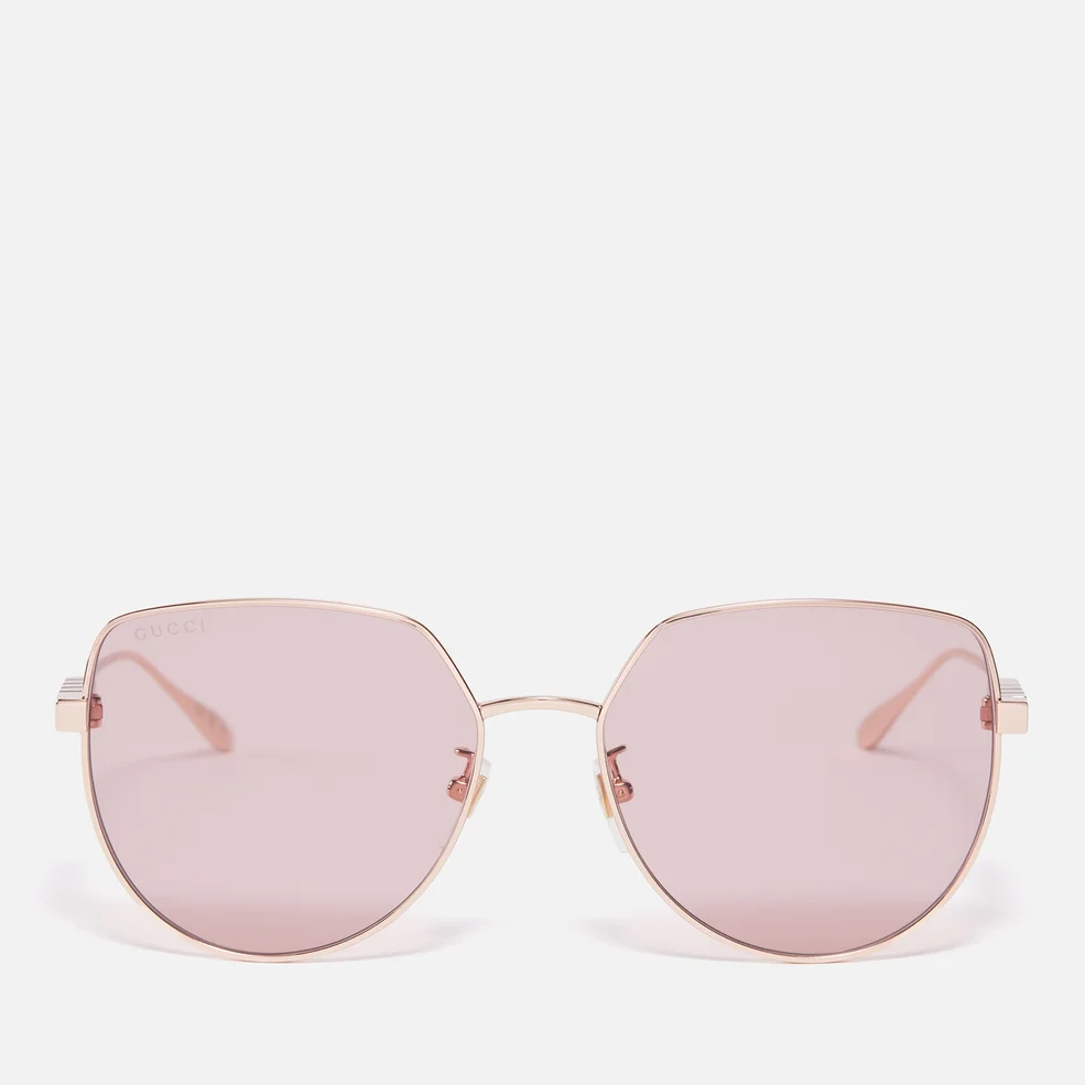 Gucci Rose-Tone Metal D-Frame Sunglasses Image 1