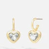 Coach Women's Heart Gold Tone Charm Huggie Earrings - Gold/Clear - Image 1