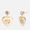 Coach Heart Boxed Gold-Tone Drop Earrings - Image 1