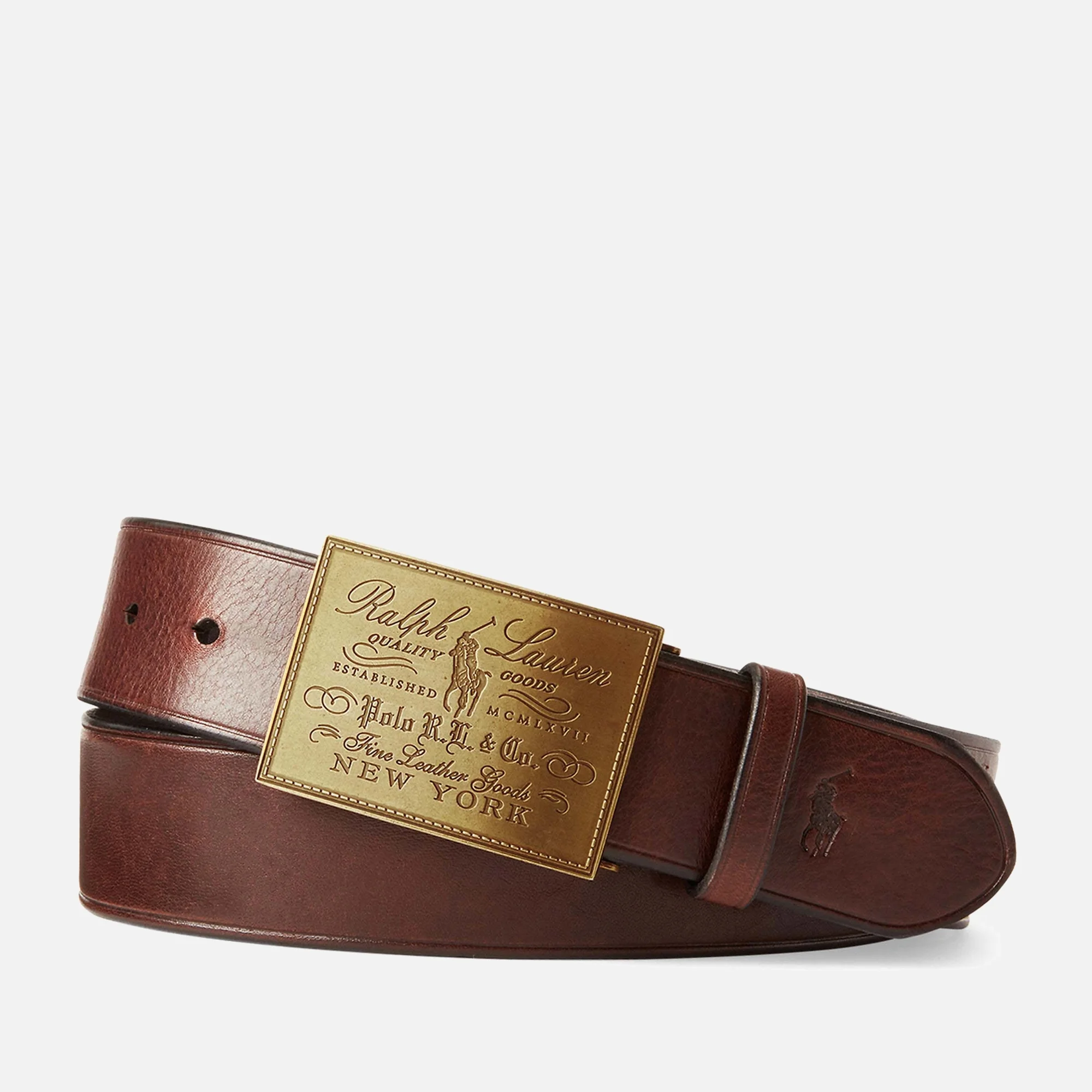 Polo Ralph Lauren Heritage Leather Plaque Belt Image 1