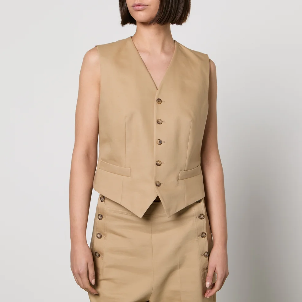 Polo Ralph Lauren Pauline Cotton and Wool-Blend Twill Vest Image 1