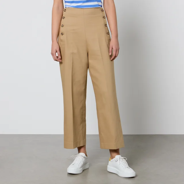 Polo Ralph Lauren Cropped Cotton-Twill Wide-Leg Trousers