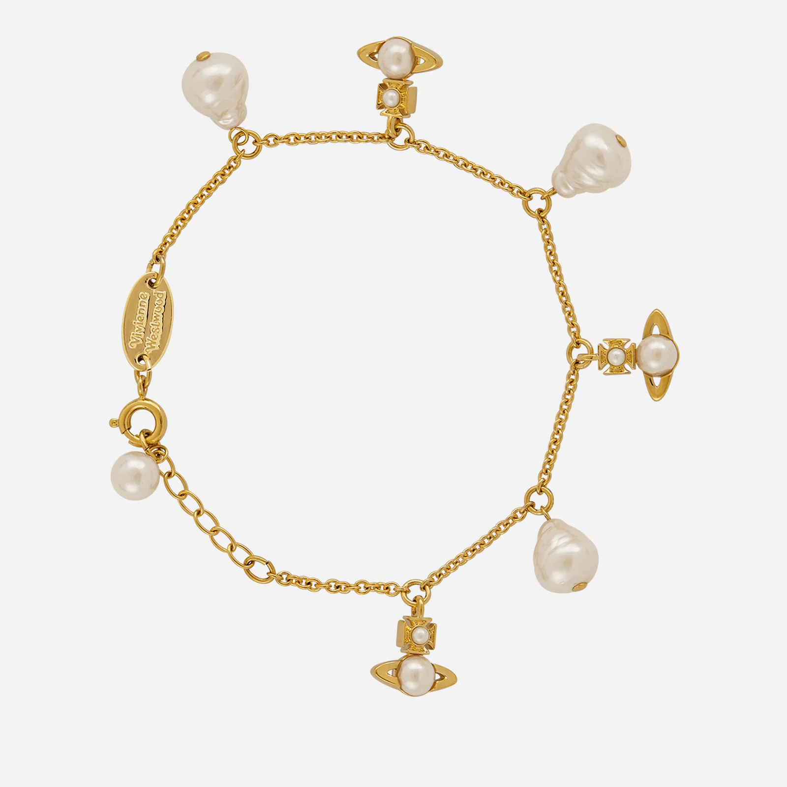 Vivienne Westwood Emiliana Gold-Tone Pearl Charm Bracelet Image 1