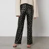 Rotate Birger Christensen Printed Faux Leather Straight-Leg Trousers - Image 1