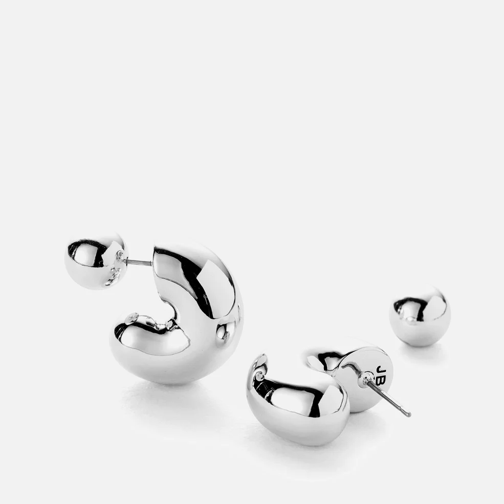 Jenny Bird Tome Silver-Plated Medium Hoop Earrings Image 1