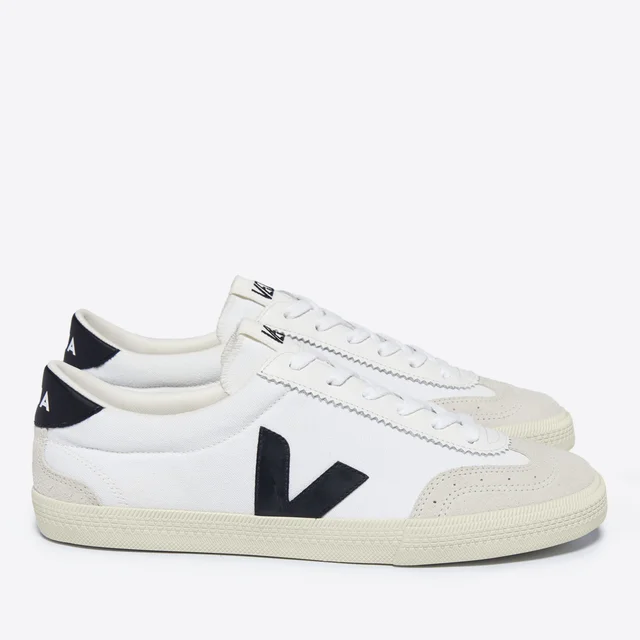 Veja Men's Volley Cotton-Canvas and Suede Low-Top Trainers