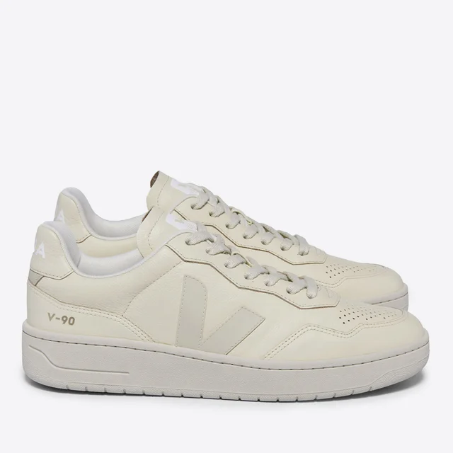 Veja Women's V-90 Leather Trainers - Cashew/Pierre