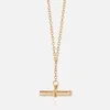 Daisy London Estee Lalonde 18-Karat Gold-Plated T-Bar Necklace - Image 1