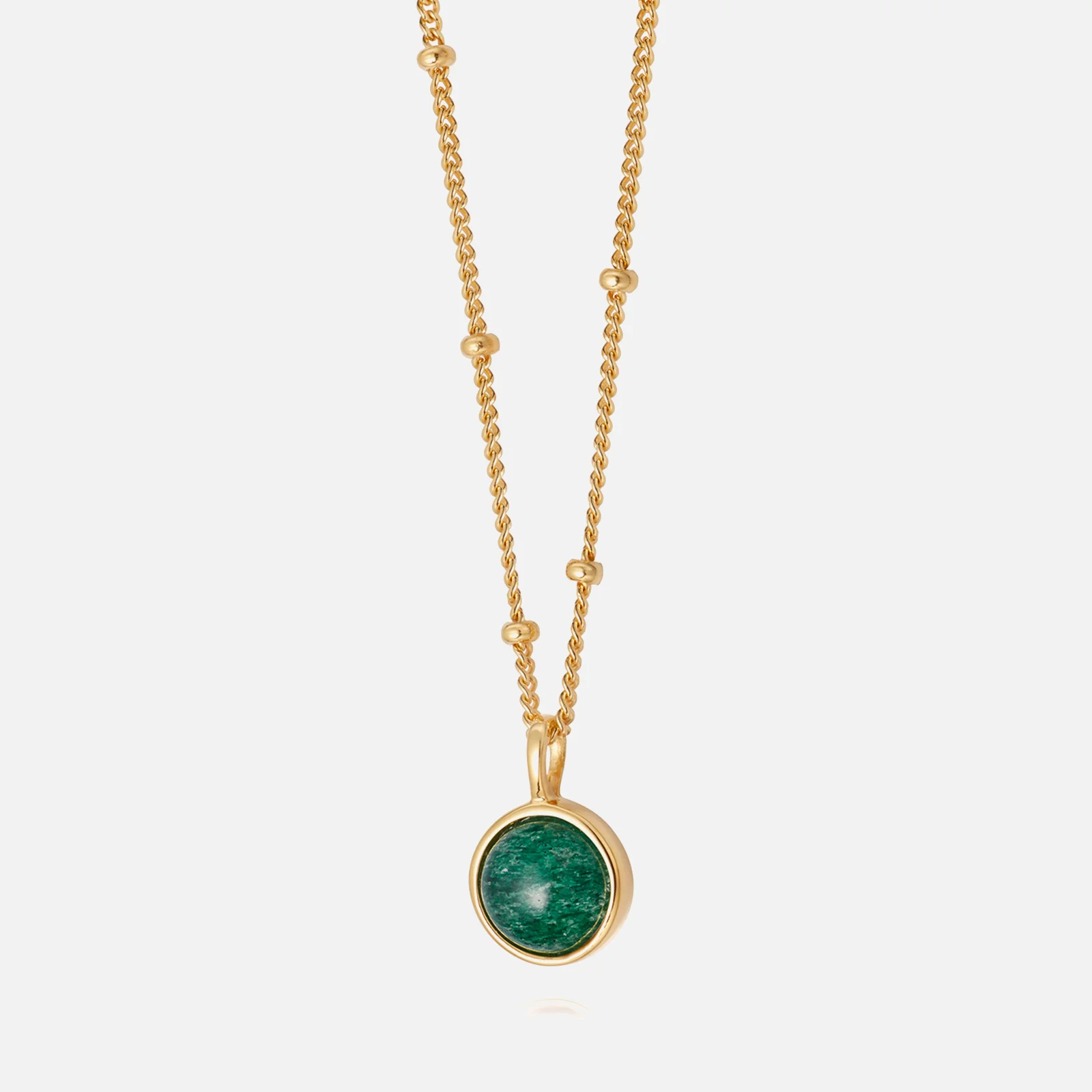 Daisy London Aventurine 18-Karat Gold-Plated Sterling Silver Necklace Image 1