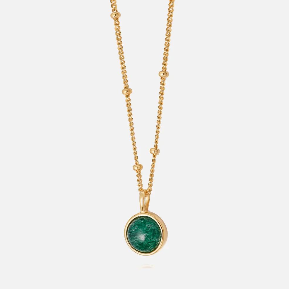 Daisy London Aventurine 18-Karat Gold-Plated Sterling Silver Necklace Image 1