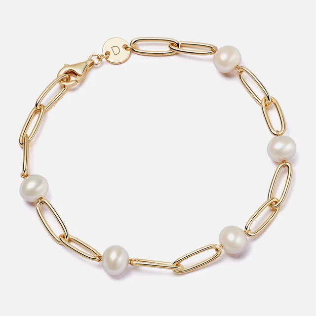 Daisy London X Shrimps Chunky Pearl 18-Karat Gold-Plated Sterling Silver Bracelet