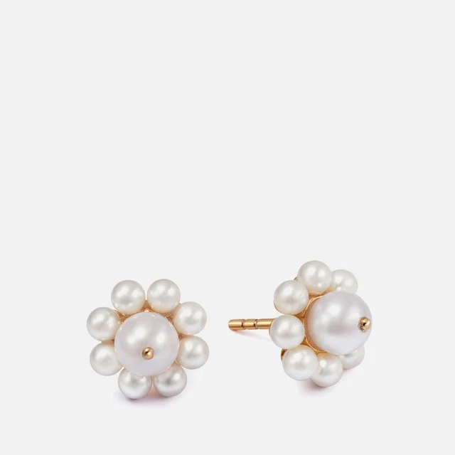Daisy London Shrimps Pearl 18-Karat Gold-Plated Earrings