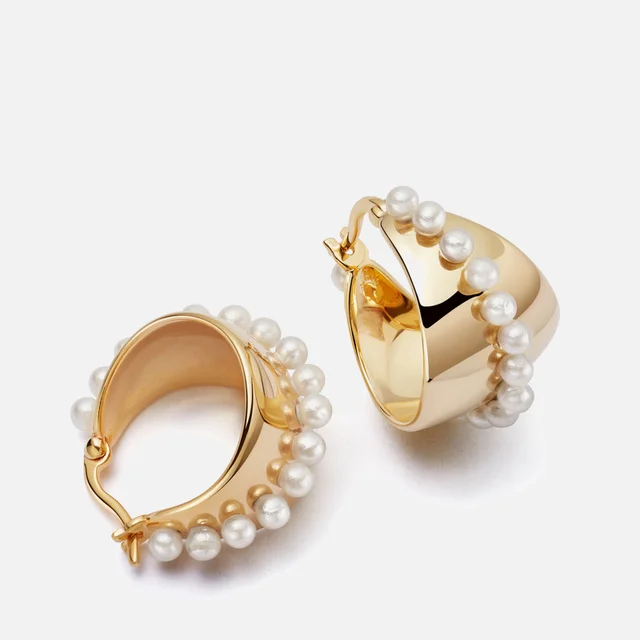 Daisy London X Shrimps Midi Pearl 18-Karat Gold-Plated Sterling Silver Earrings