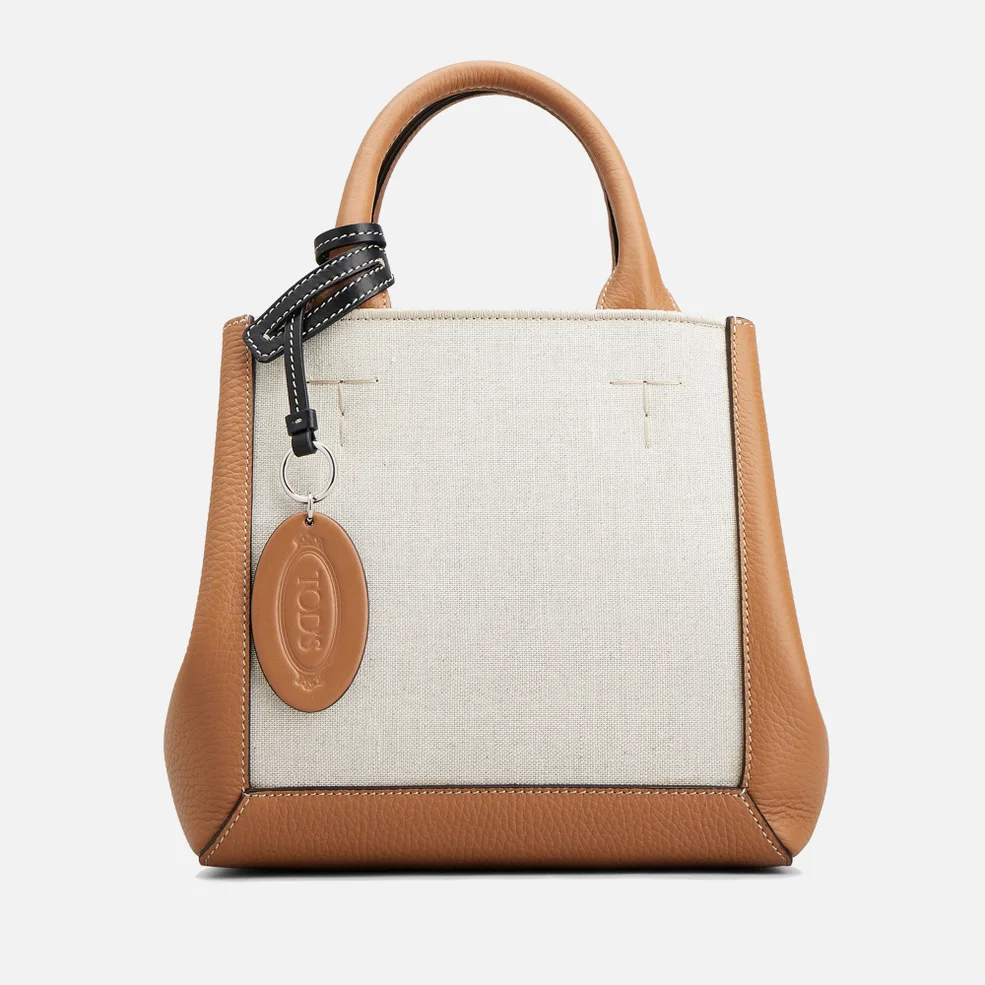 Tod's CLN Large Canvas and Leather Tote Bag Image 1