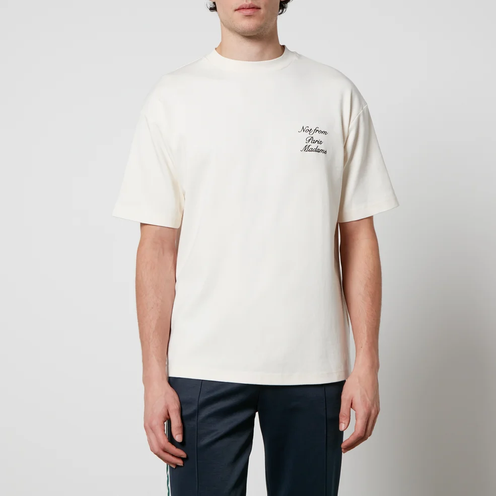 Drôle De Monsieur Le T-Shirt Slogan Cursive Cotton-Jersey T-Shirt - S Image 1