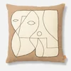 Ferm Living Figure Cushion - Dark Taupe/Off-white - Image 1
