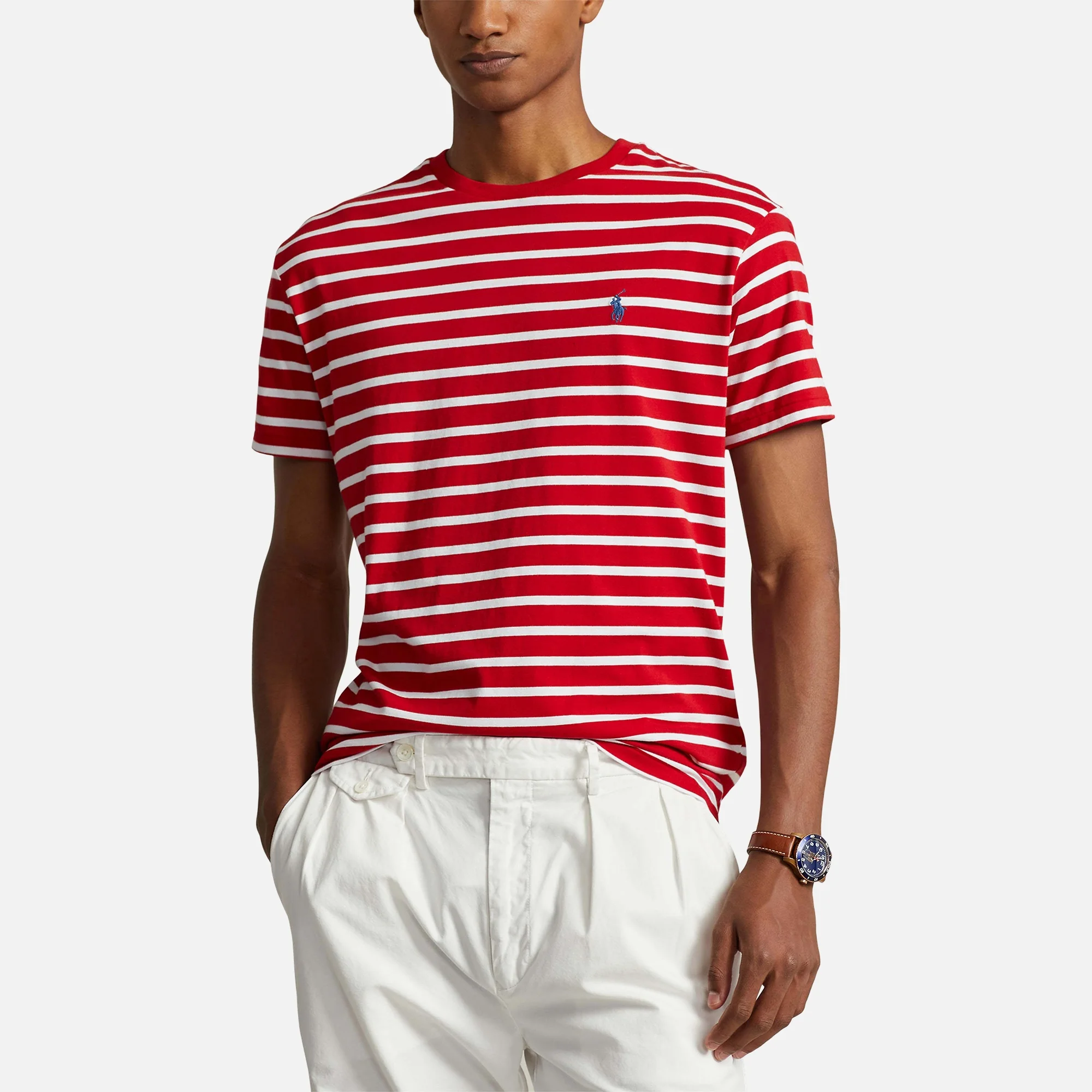 Polo Ralph Lauren Striped-Jacquard Cotton-Jersey T-Shirt Image 1