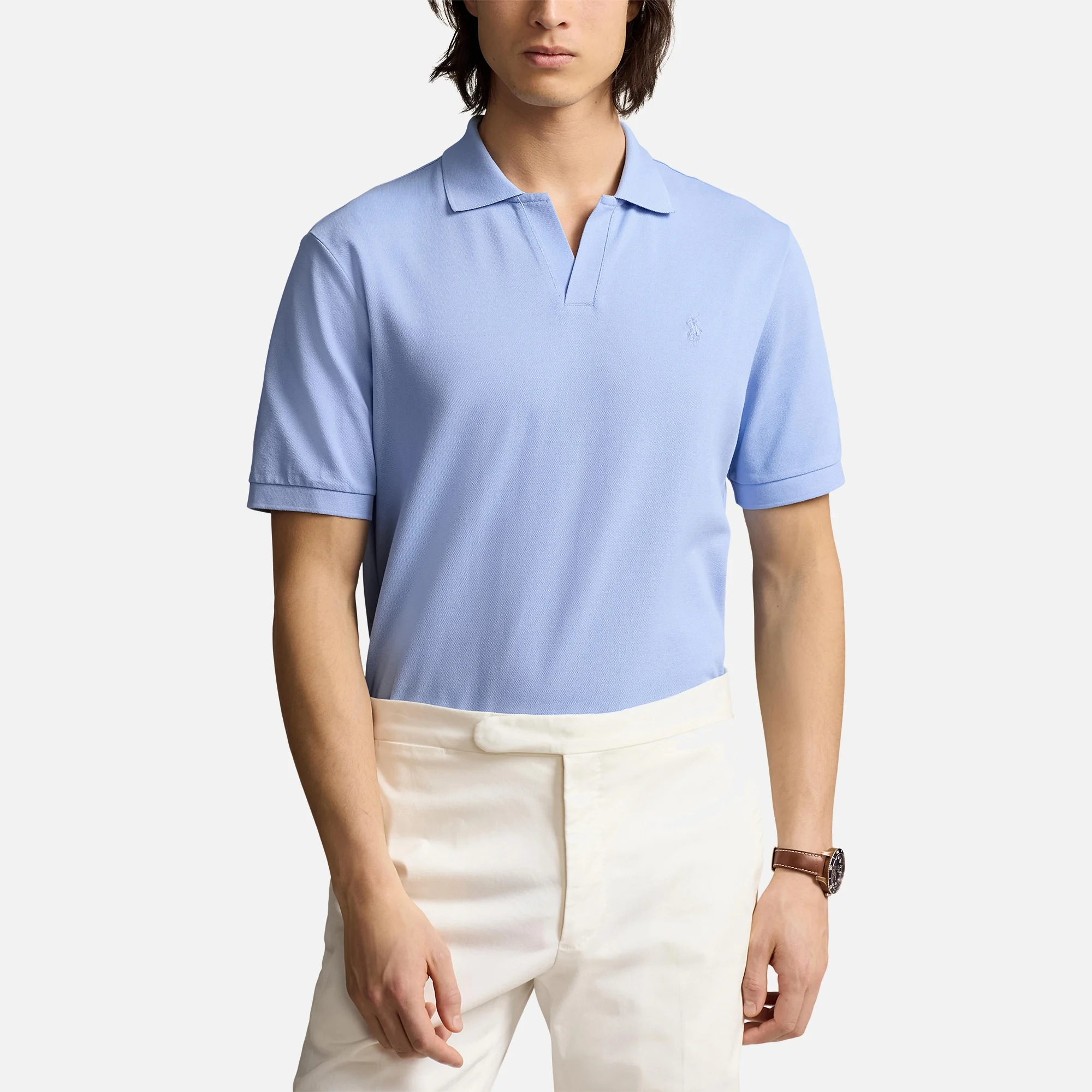 Polo Ralph Lauren Open Collar Cotton-Blend Piqué Polo Shirt - XXL Image 1