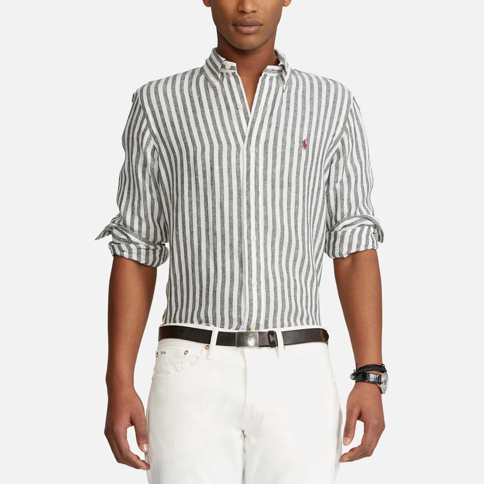 Polo Ralph Lauren Custom Fit Striped Linen Shirt - L Image 1
