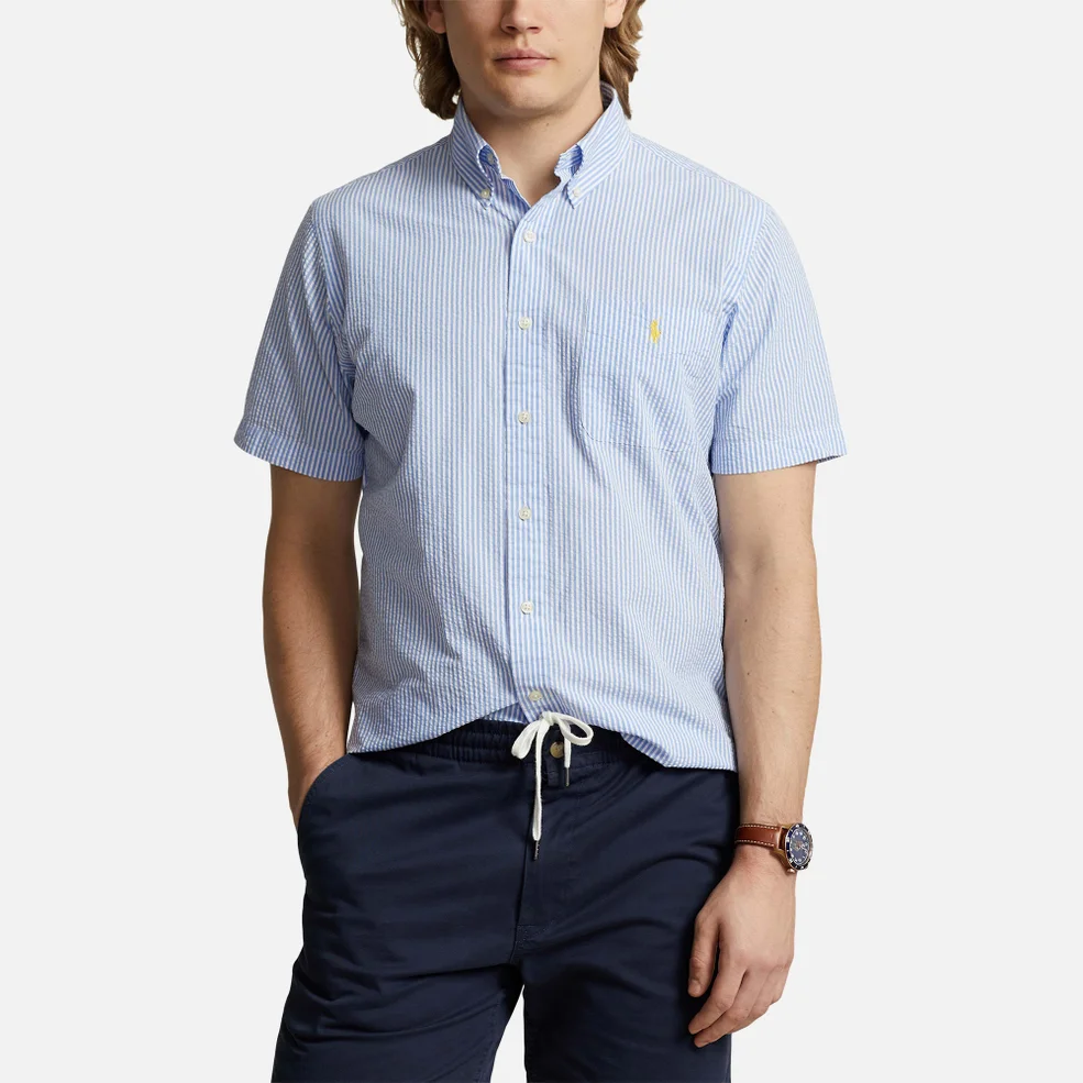 Polo Ralph Lauren Pinstriped Cotton-Seersucker Shirt - L Image 1