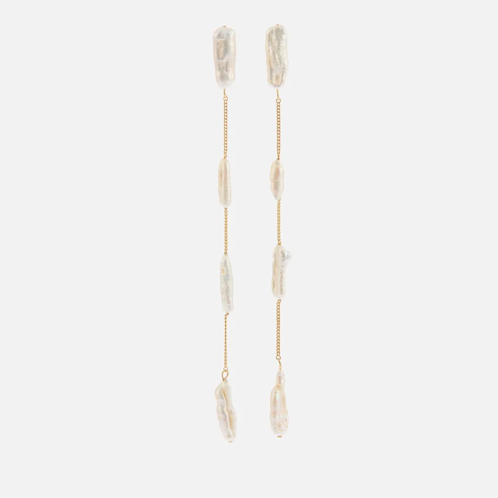 Cult Gaia Amun Gold-Tone Pearl Drop Earrings Image 1