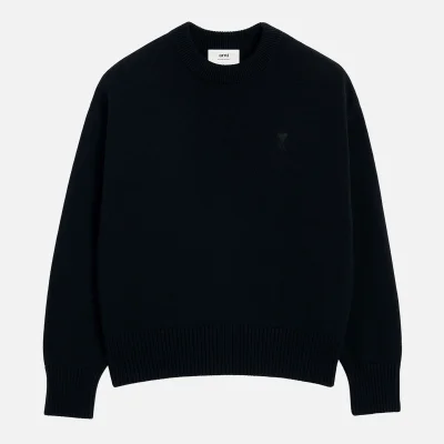 AMI de Coeur Embroidered Organic Cotton-Blend Knit Sweatshirt - XL