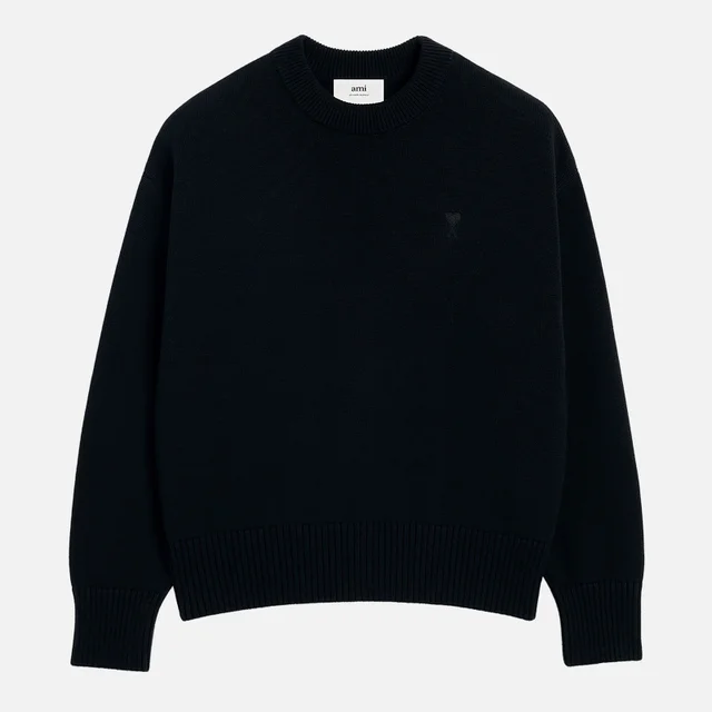 AMI de Coeur Embroidered Organic Cotton-Blend Knit Sweatshirt