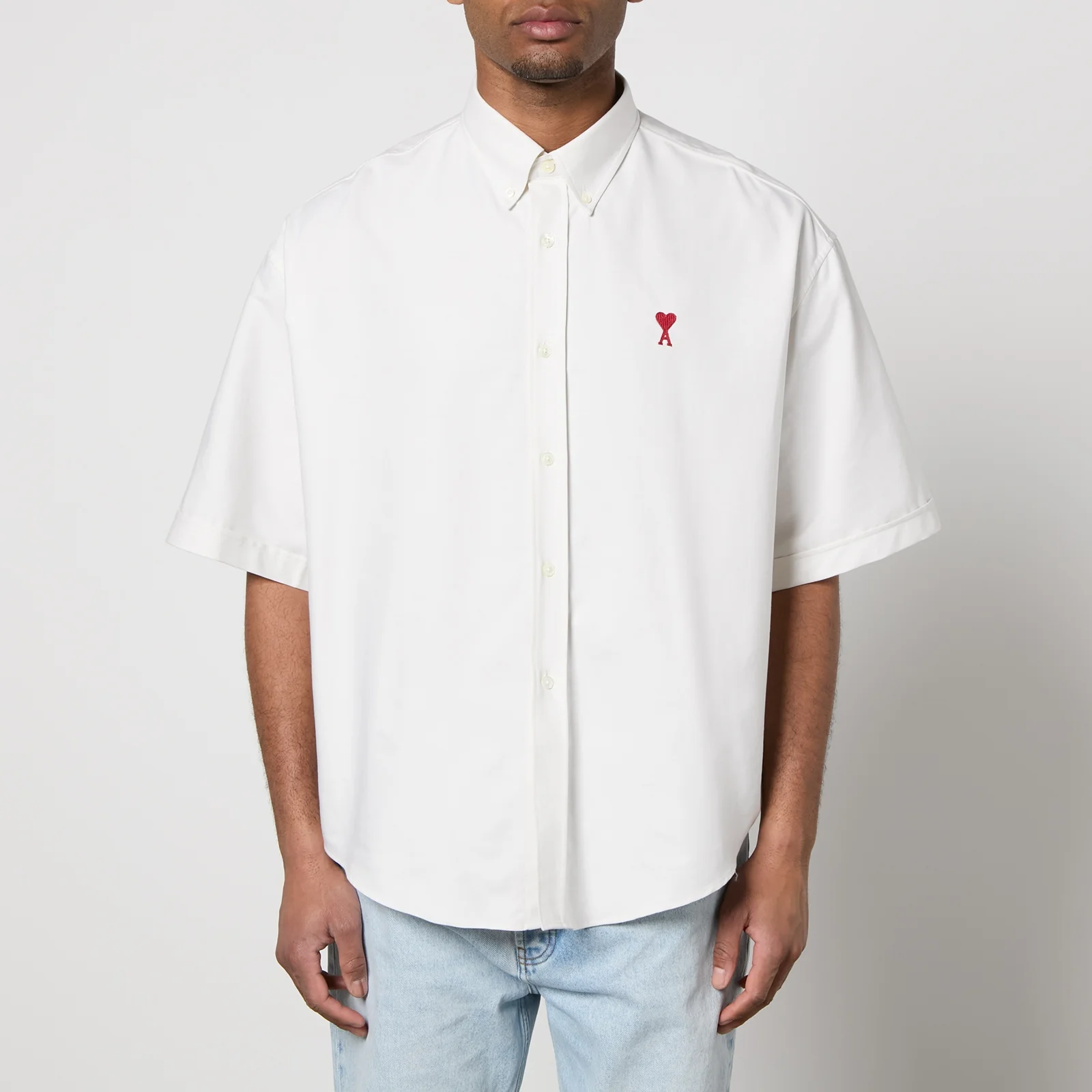 AMI Boxy Cotton-Poplin Shirt Image 1