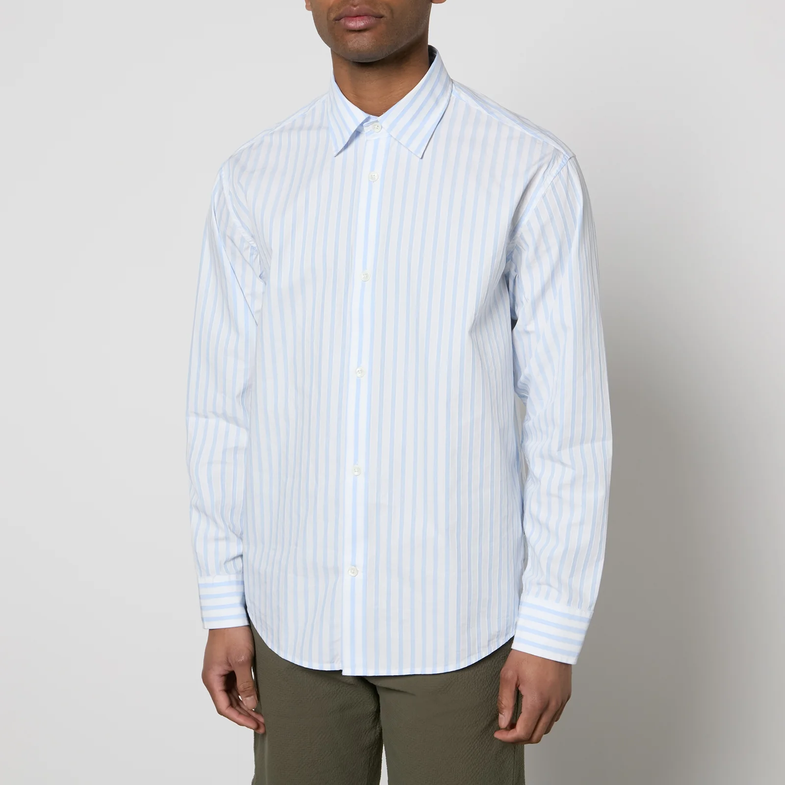 NN.07 Freddy No Pocket Striped Cotton-Poplin Shirt Image 1