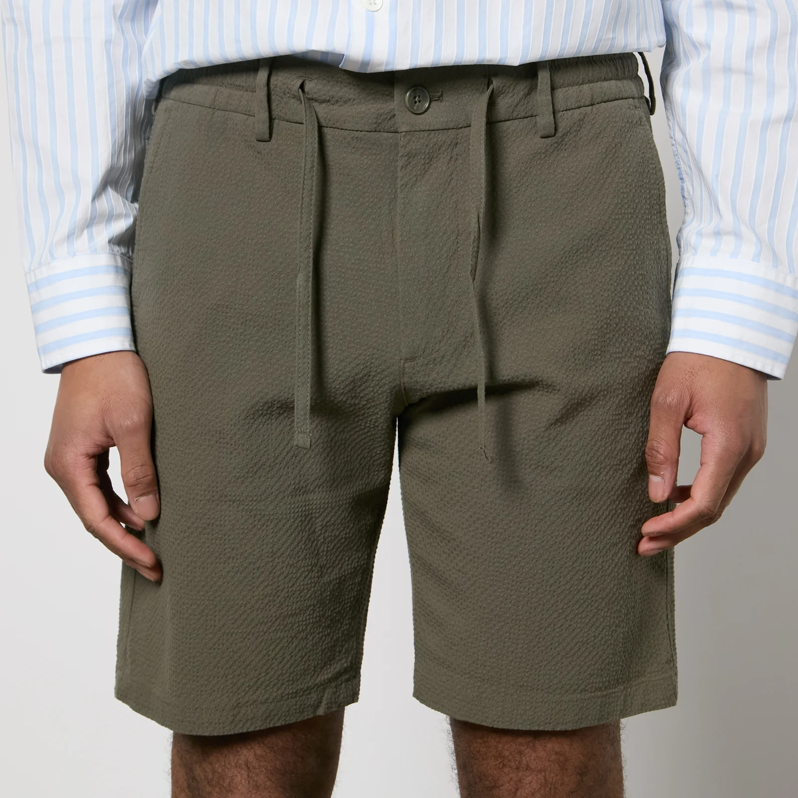 NN.07 Seb Cotton-Blend Cloqué Shorts - W30 Image 1