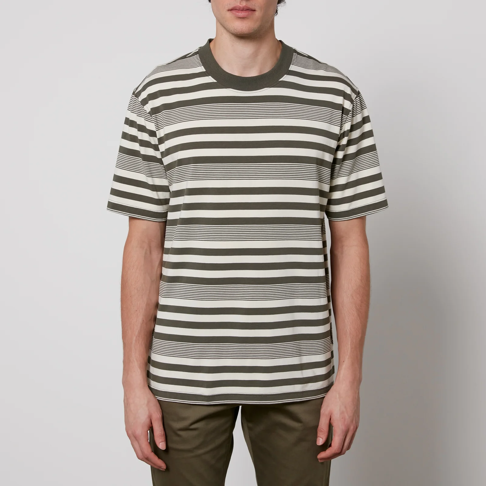 NN.07 Adam Striped Stretch-Modal and Cotton-Blend T-Shirt Image 1